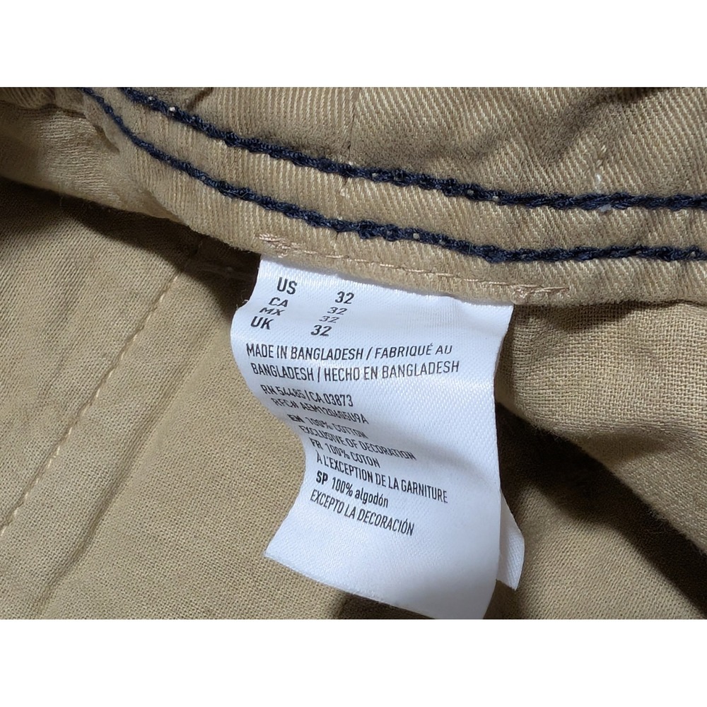 American Eagle Chino Shorts Mens 32 Khaki Tan Flat Front Cotton Casual Summer - Picture 5 of 9